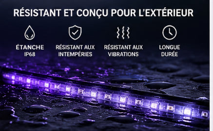 Kit LED Underglow RGB Voiture – Éclairage Néon Sous Châssis avec Télécommande