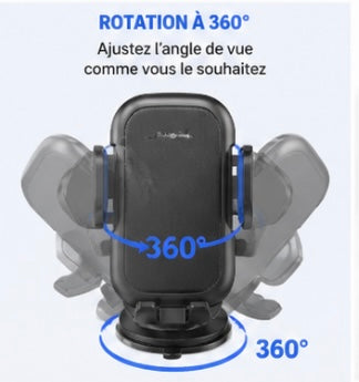 Support Téléphone Voiture 360° – Fixation Ventouse Ultra Stable (Tableau de Bord & Pare-Brise).