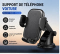 Support Téléphone Voiture 360° – Fixation Ventouse Ultra Stable (Tableau de Bord & Pare-Brise).
