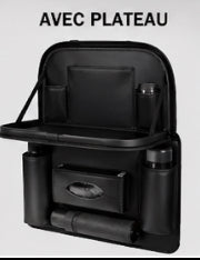 Organisateur de siège voiture 8 en 1 avec plateau pliable – rangement multifonction universel