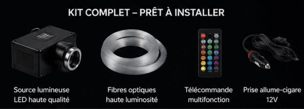 Kit ciel étoilé LED fibre optique 6W pour voiture avec contrôle musique