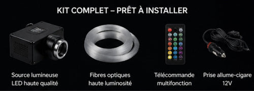 Kit ciel étoilé LED fibre optique 6W pour voiture avec contrôle musique