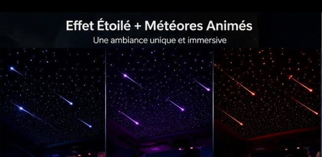 Kit ciel étoilé LED fibre optique 6W pour voiture avec contrôle musique