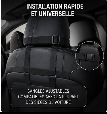 Pack Confort Posture Voiture – Coussin Lombaire & Appui-Tête en Mousse à Mémoire de Forme | Soulage les Douleurs du Dos en Conduite