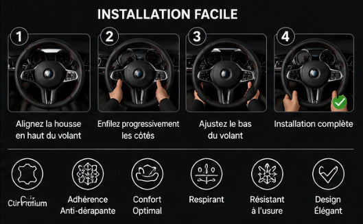 Housse de Volant en Cuir Premium – Grip Antidérapant & Confort Ultime