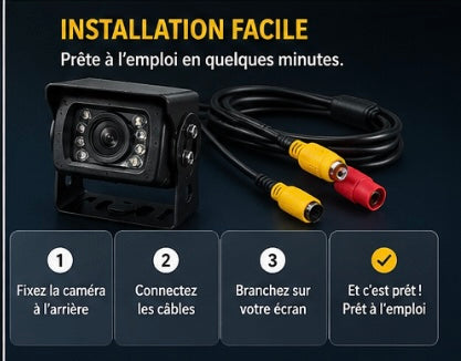 Caméra de Recul HD 1080P AHD – Vision Nocturne Starlight Ultra Claire (Étanche & Grand Angle)