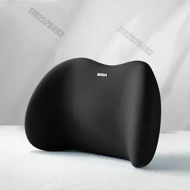 Pack Confort Posture Voiture – Coussin Lombaire & Appui-Tête en Mousse à Mémoire de Forme | Soulage les Douleurs du Dos en Conduite